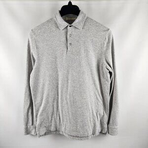 Men's Long Sleeve Heather Gray Polo Shirt